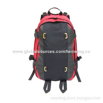 Hiking backpack with functional hip belt and back system, 600D polyester fabric